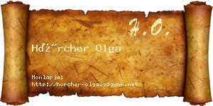 Hörcher Olga névjegykártya